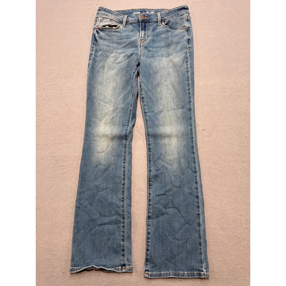 Old Navy Jeans Women's 6 Blue Denim Mid-Rise Kicker Bootcut Medium Wash Relaxed